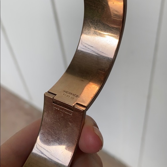 Rose Gold Blue/Gray Wide Clic Clac bracelet - Picture 2 of 10